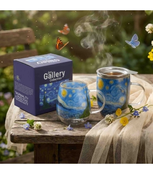 Kubek szklany z podwójną ścianką STARRY NIGHT inspired by Van Gogh