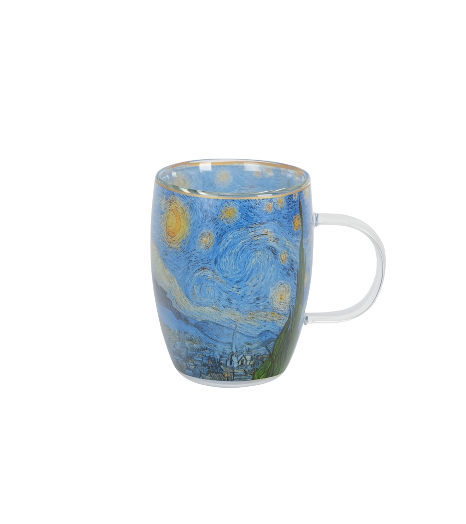 Kubek szklany z podwójną ścianką STARRY NIGHT inspired by Van Gogh