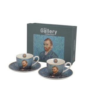 2 filiżanki espresso ze spodkami PORTRET Van Gogha