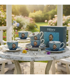2 filiżanki espresso ze spodkami PORTRET Van Gogha