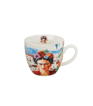 Kubek 460 ml w "koszyczku" MEXICAN ART RED (sprzedaż w zestawach po 4 szt.)