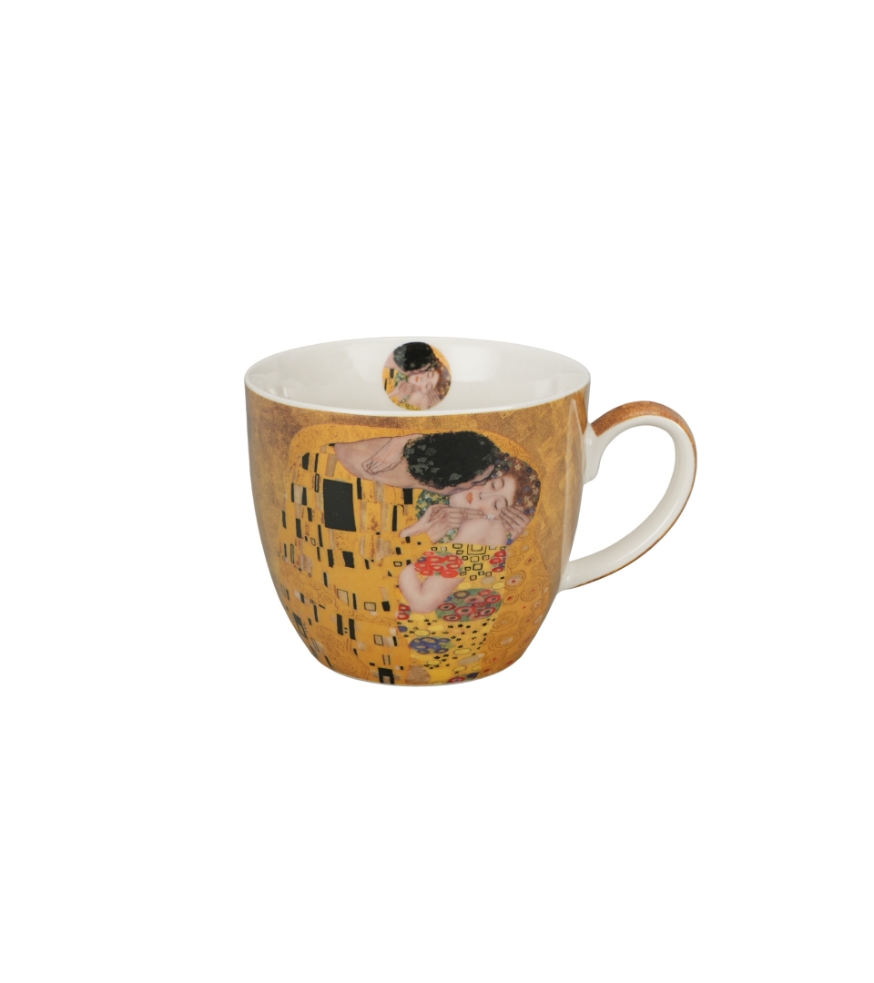 Kubek 460 ml w "koszyczku" THE KISS CLASSIC inspired by G. Klimt (sprzedaż w zestawach po 4 szt.)