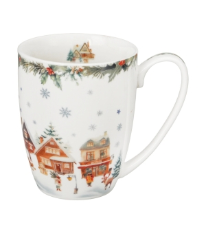 Kubek classic w pudełku z kokardą CHRISTMAS VILLAGE