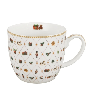 Kubek 460 ml "w koszyczku" ORNAMENT JOY