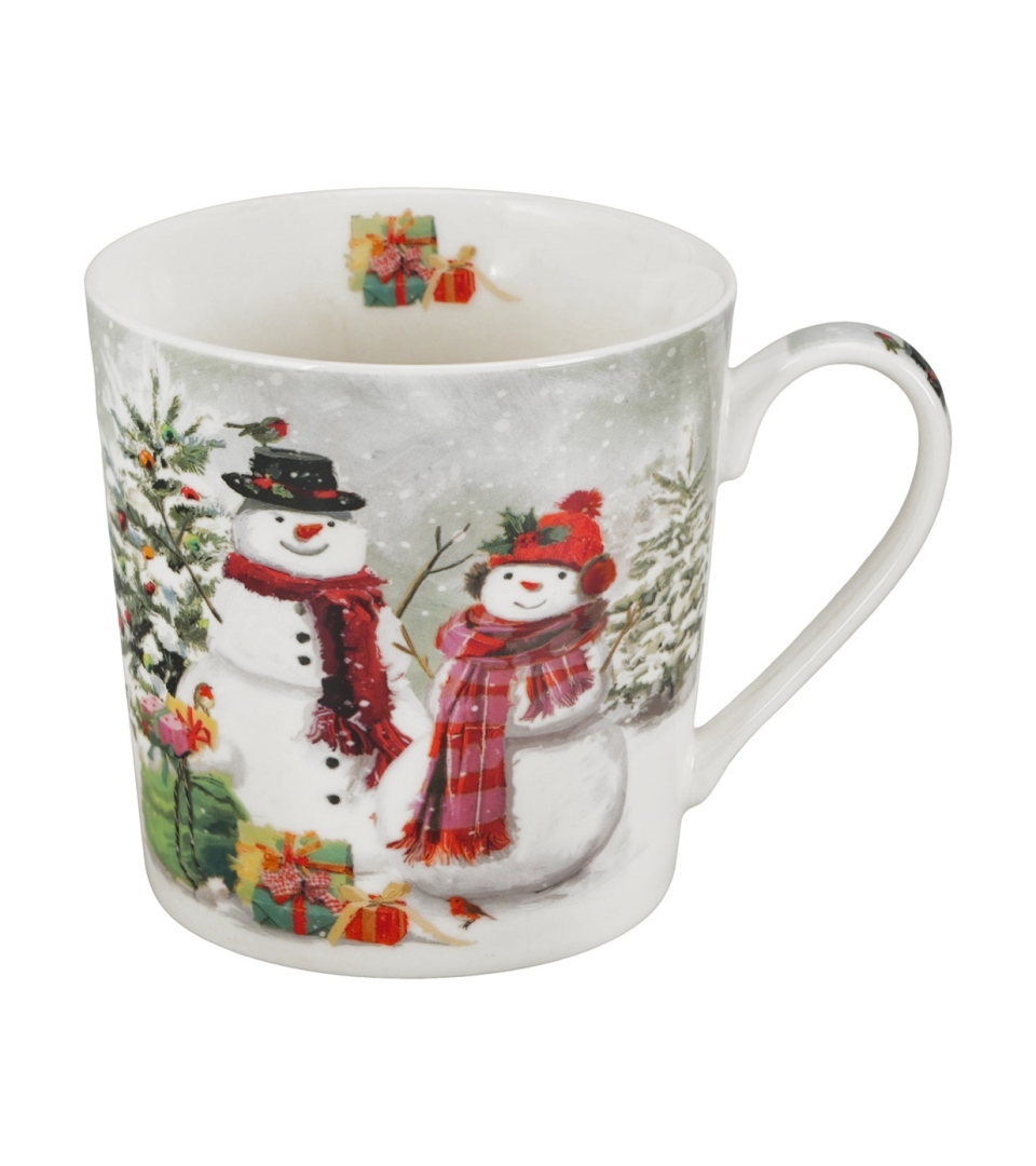 Kubek 360 ml w opakowaniu choinka SNOWMAN SMILE