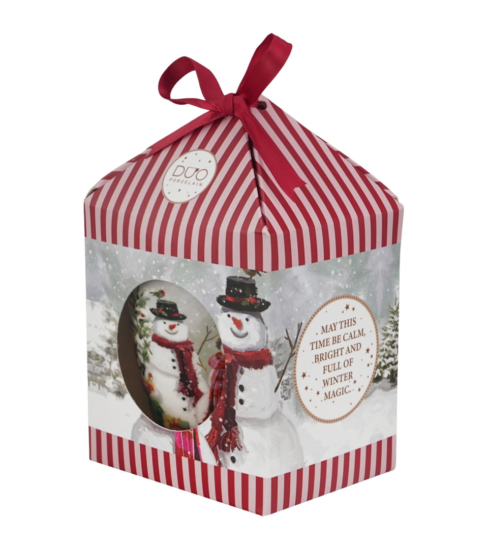 Kubek z zaparzaczem w pudełku z kokardą SNOWMAN SMILE