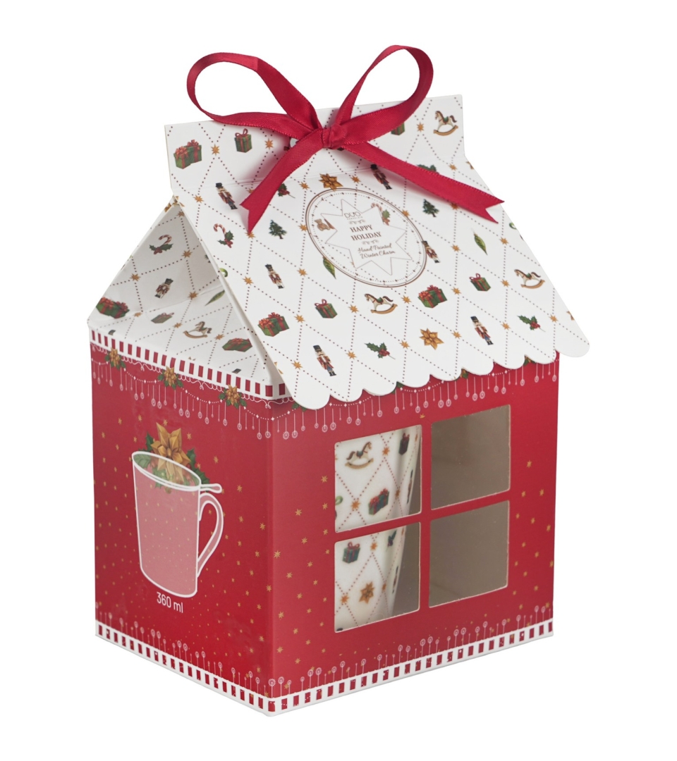 Kubek z zaparzaczem w opakowaniu domek ORNAMENT JOY