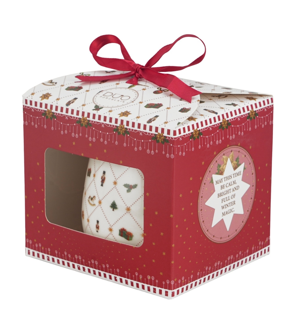 Zaparzacz baryłka w pudełku z kokardą ORNAMENT JOY
