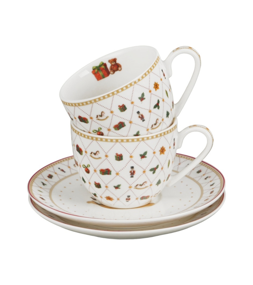 2 filiżanki espresso ze spodkami w pudełku z uchwytem ORNAMENT JOY