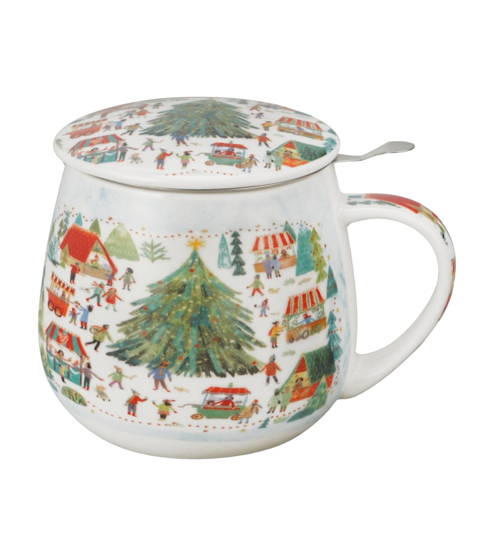 Zaparzacz baryłka w pudełku z kokardą CHRISTMAS MARKET