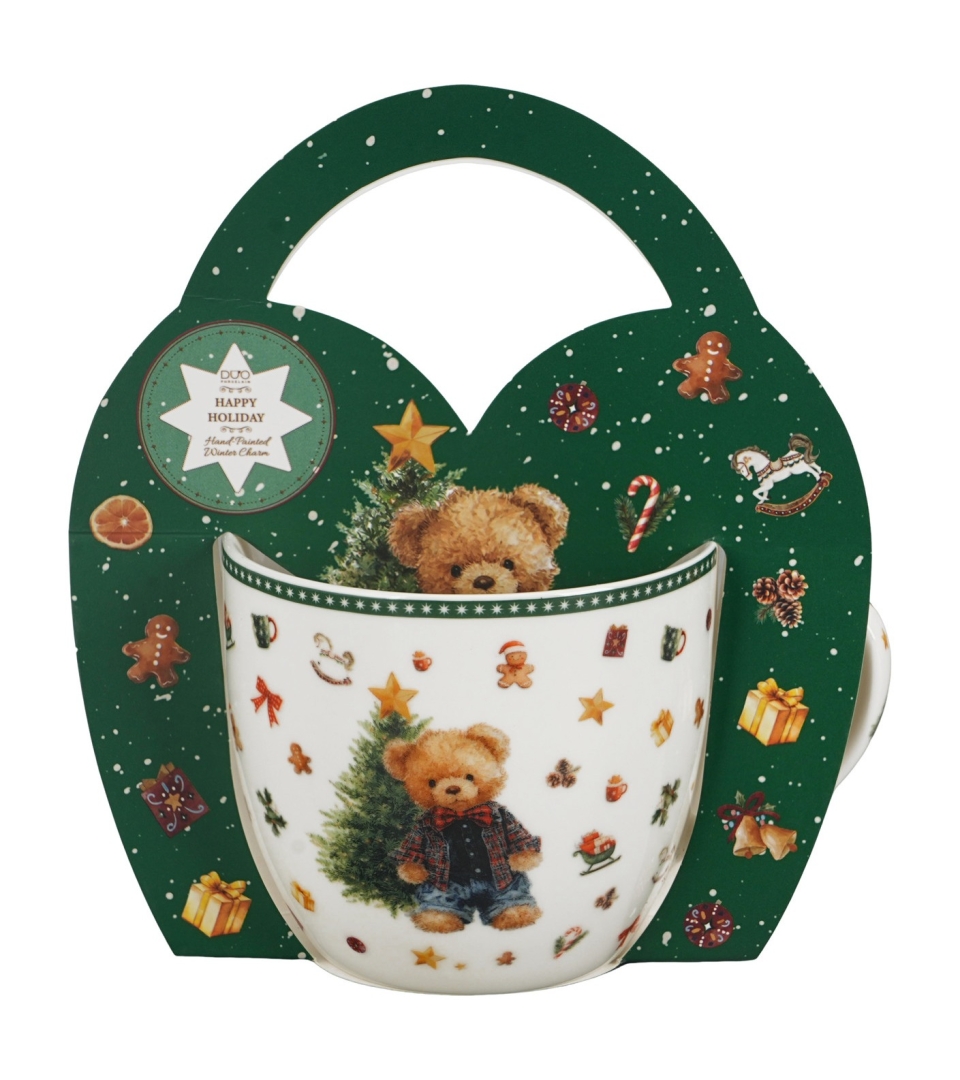 Kubek 460 ml "w koszyczku" TEDDY NOEL