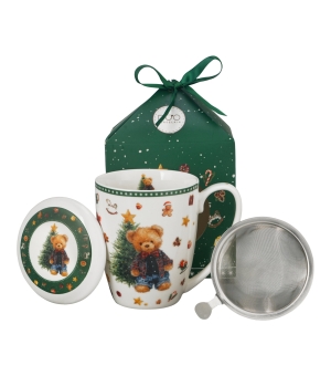 Kubek z zaparzaczem w pudełku z kokardą TEDDY NOEL