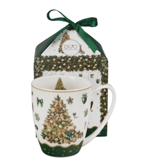 Kubek classic w pudełku z kokardą TREE SPARKLE