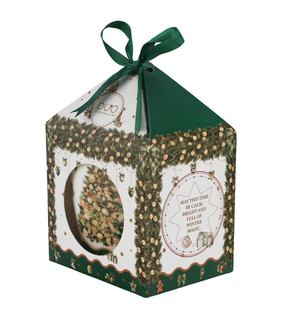 Kubek classic w pudełku z kokardą TREE SPARKLE