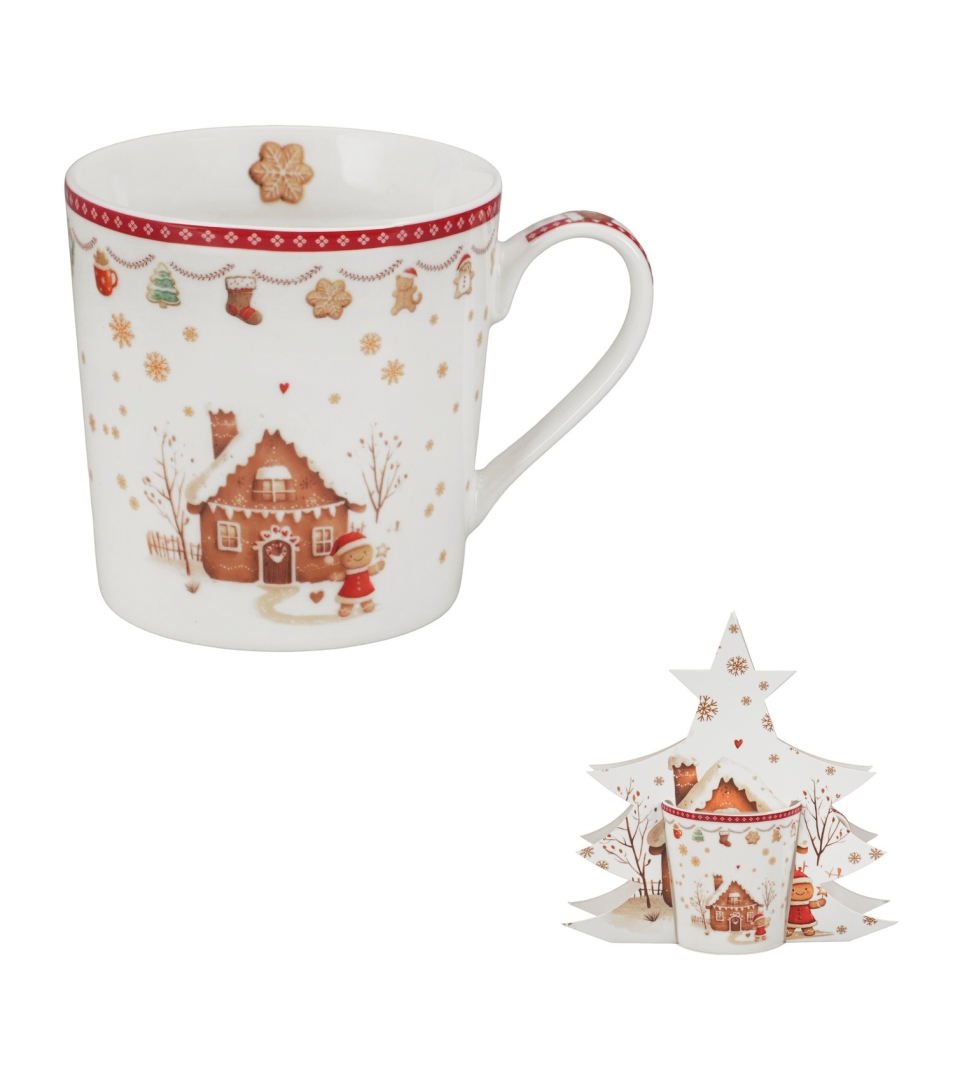 Kubek 360 ml w opakowaniu choinka GINGERBREAD HOUSE