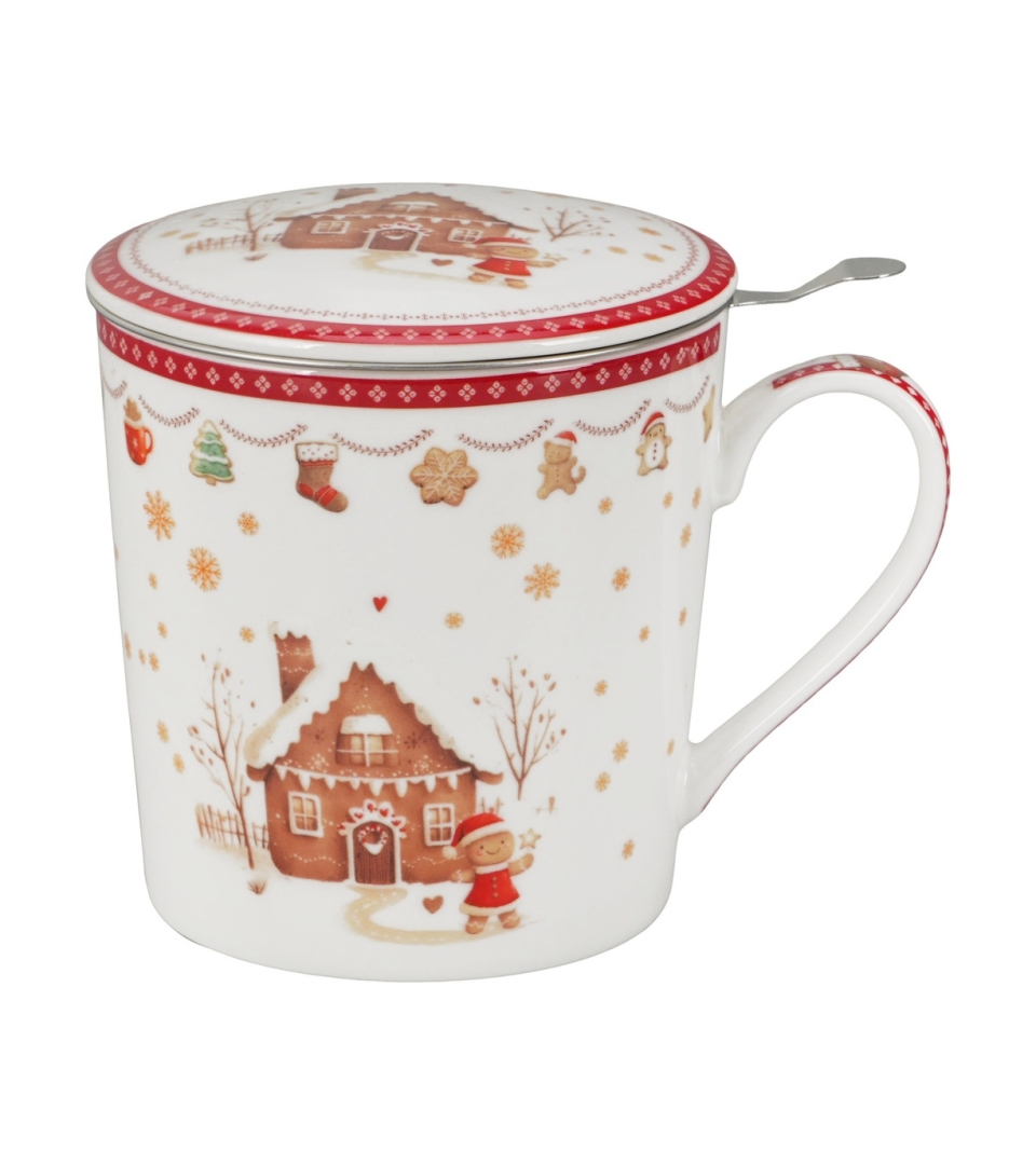 Kubek z zaparzaczem w opakowaniu domek GINGERBREAD HOUSE