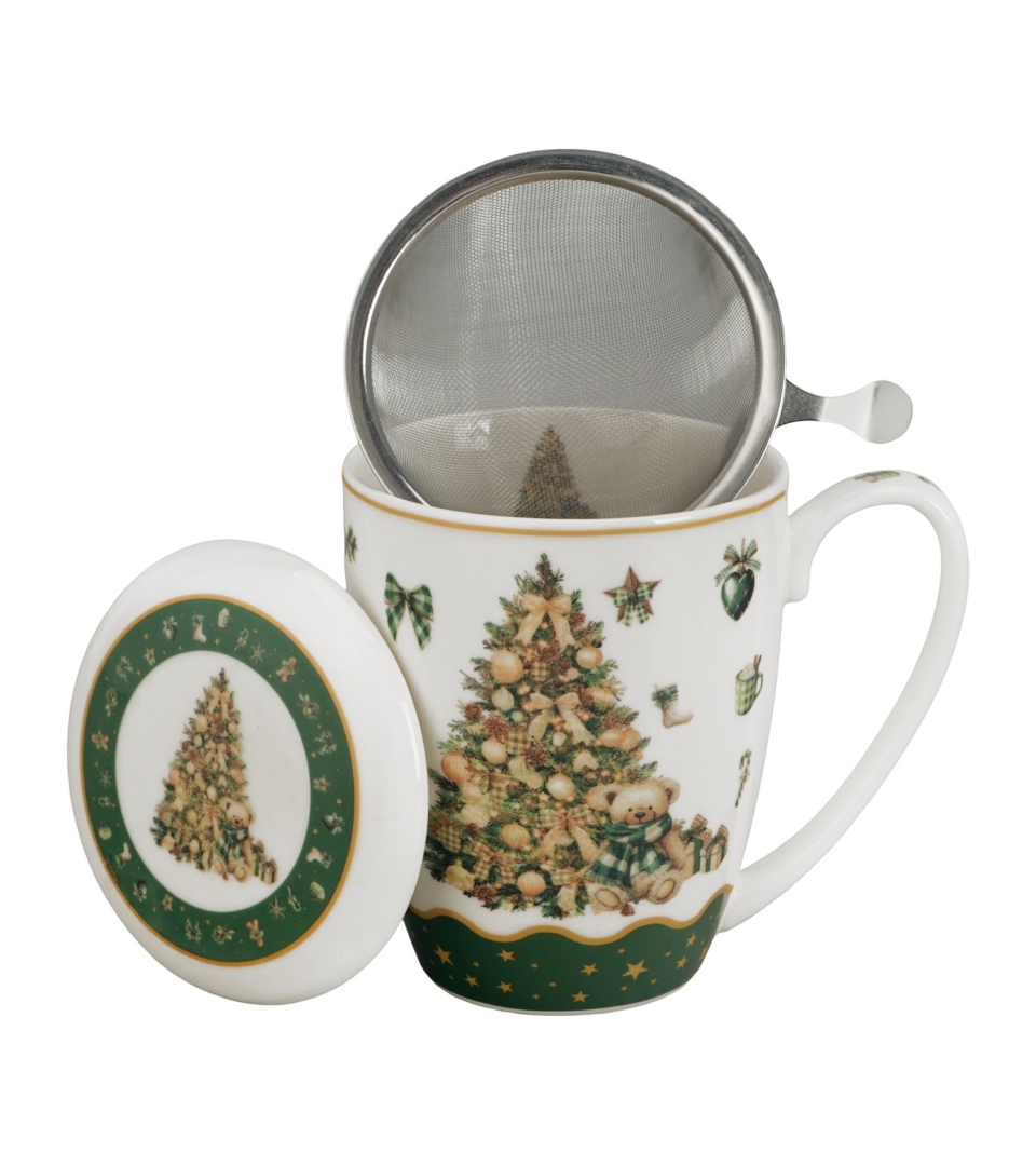 Kubek baryłka w pudełku z kokardą TREE SPARKLE
